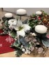 WHITE POINTSETTIA CANDLE HOLDER 